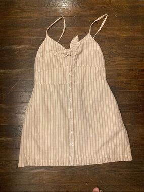 ABERCROMBIE AND FITCH Sundress - Tan and white Striped , Medium